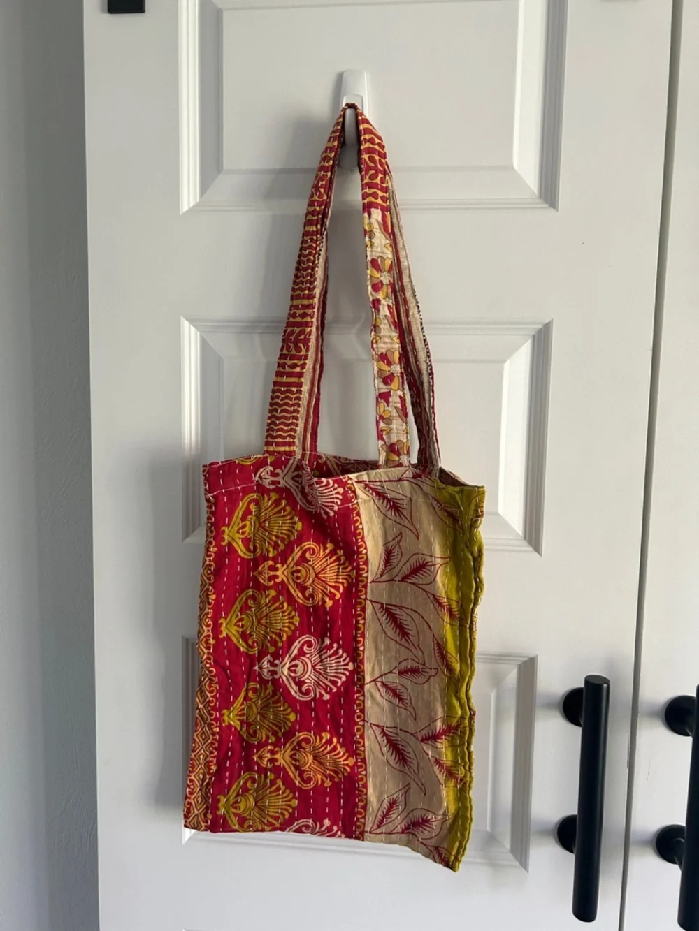 Kantha Boho Artisan hand sewn Cotton reversible Patchwork travel beach Tote‎ Bag